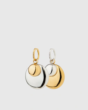 MIX SCOOP AND MEDAILLON EARRINGS